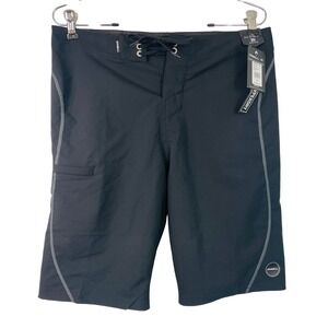 NWT O'Neill Hyperfreak Mens 30 Black Board Shorts Below Knee Beach Surf Swim